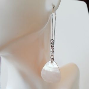 Shell earrings rhinestone French hook